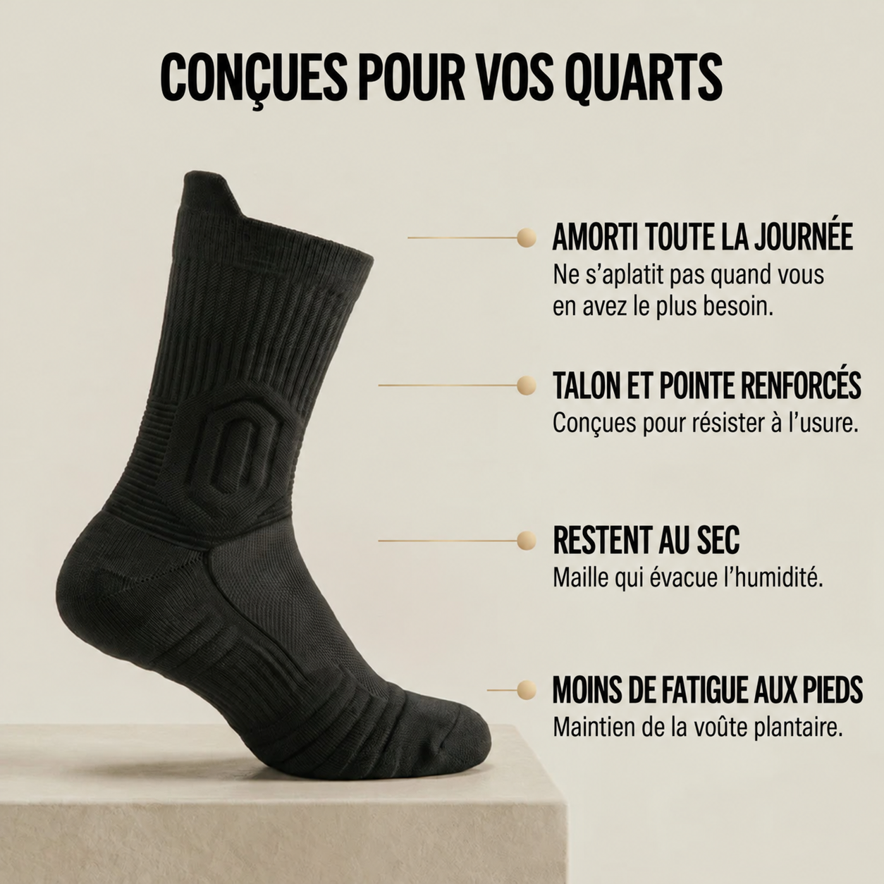 Chaussettes de travail coussinées